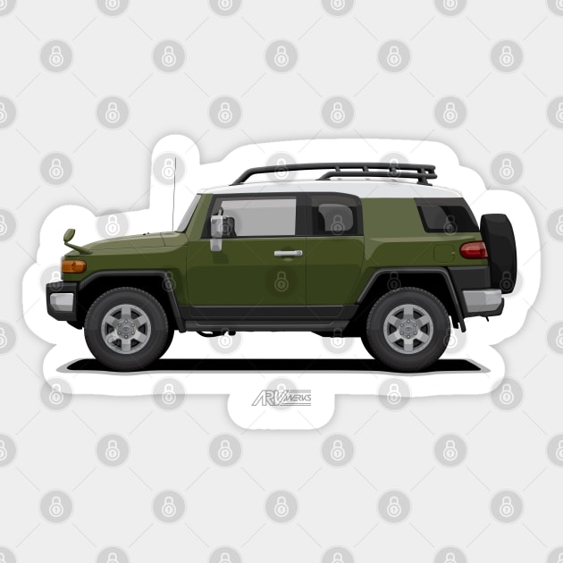 FJ Cruiser Army Green Sticker by ARVwerks